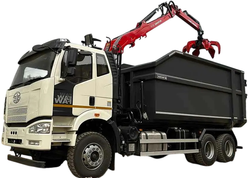 Аренда ломовоза с манипулятором в Обнинске - вывоз строительного мусора и отходов